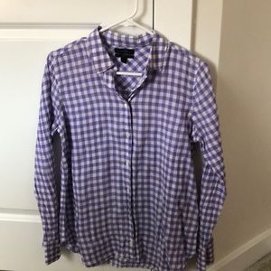 Jcrew purple and white gingham button down
